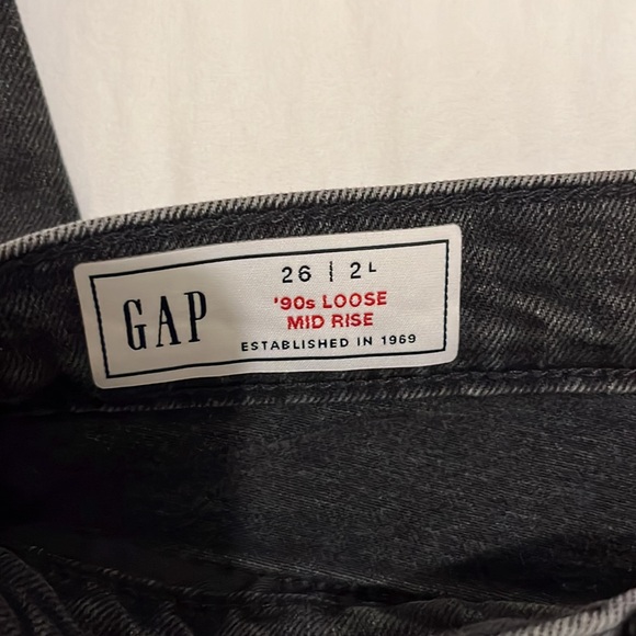 Gap 90’s Loose mid rise black jeans size 26-2L - Picture 3 of 3